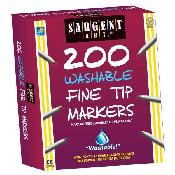 Sargent Art® Washable Fine Tip Markers, Pack of 200