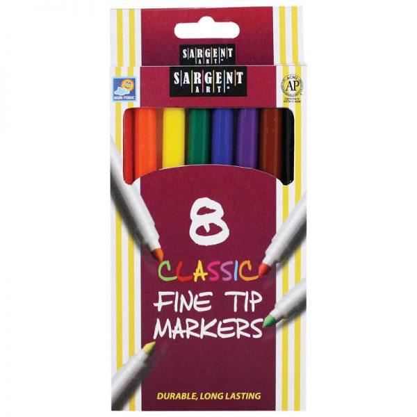 Sargent Art® Sargent Art® Classic Markers, Fine Tip, 8 colors