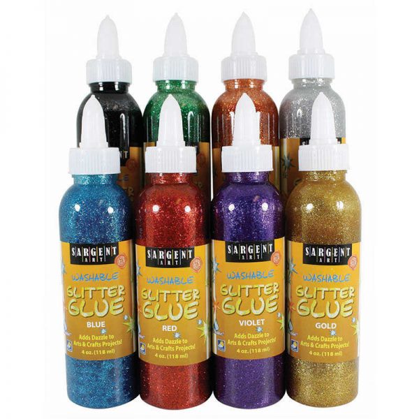Sargent Art® Washable Glitter Glue Assortment, 4oz., Set of 8