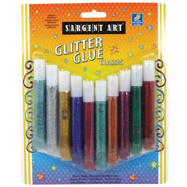 Sargent Art® Washable Classic Glitter Glue Tubes, 10ml, 10-Pack