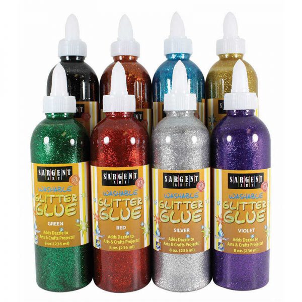 Sargent Art® Washable Glitter Glue Assortment, 8oz., Set of 8
