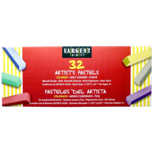 Sargent Art® Square Pastels, Half-Stick, 32 Count
