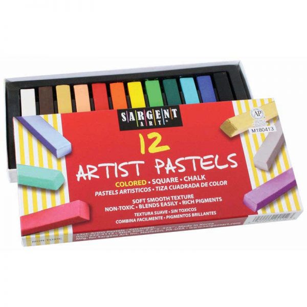Sargent Art® Artist Square Chalk Pastels, Assorted, 12 Per Pack