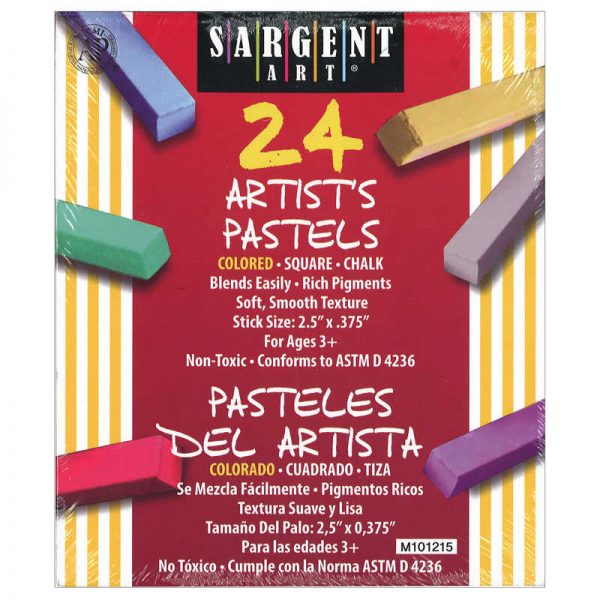 Sargent Art® Artist Square Chalk Pastels, Assorted, 24 Per Pack
