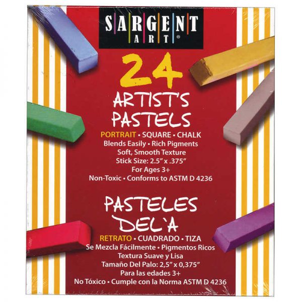 Sargent Art® Artist Square Chalk Pastels, Portrait Colors, 24 Per Pack