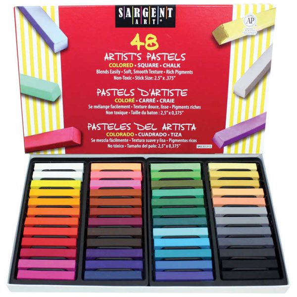 Sargent Art® Artist Square Chalk Pastels, Assorted, 48 Per Pack