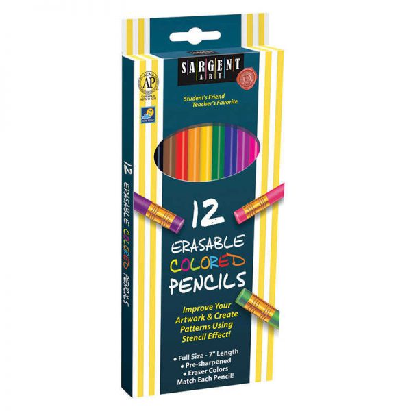 Sargent Art® Erasable Colored Pencil, 7", Pack of 12