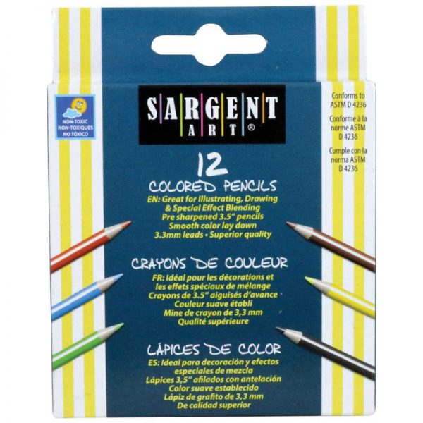 Sargent Art® Half Size Colored Pencils, 12 Colors