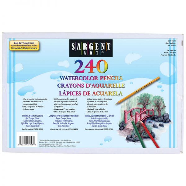 Sargent Art® Watercolor Pencils, Assorted Colors, Pack of 240
