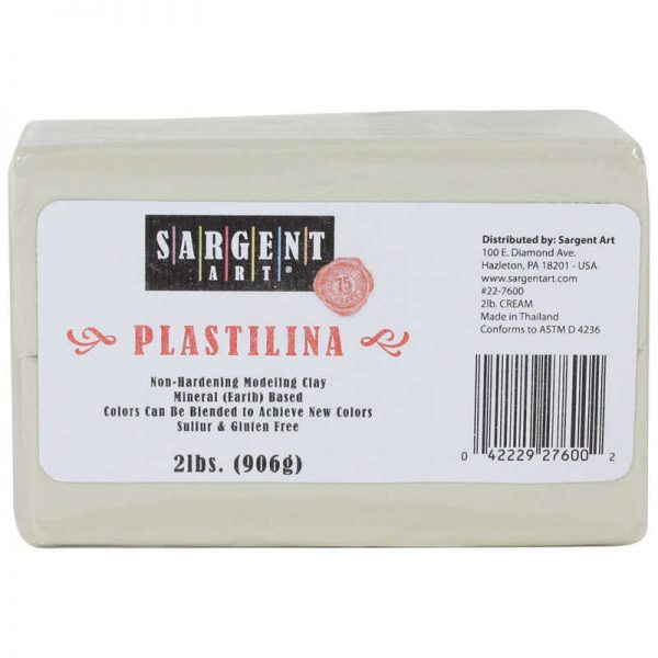 Sargent Art® Plastilina Non-Hardening Modeling Clay, 2 lbs., Cream