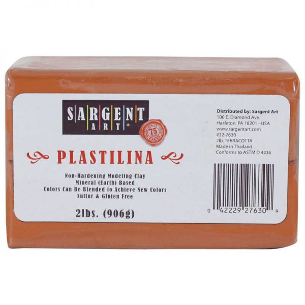Sargent Art® Plastilina Non-Hardening Modeling Clay, 2 lbs., Terra Cotta