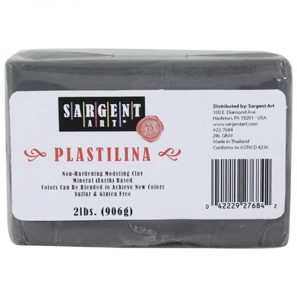 Sargent Art® Plastilina Non-Hardening Modeling Clay, 2 lbs., Gray