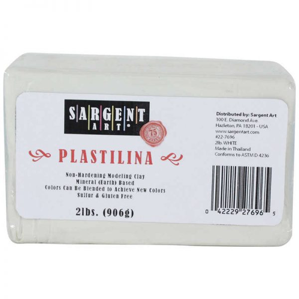 Sargent Art® Plastilina Non-Hardening Modeling Clay, 2 lbs., White