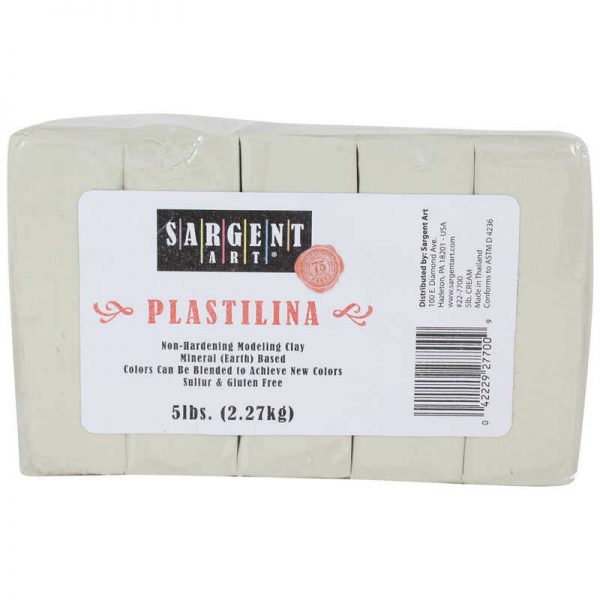 Sargent Art® Plastilina Non-Hardening Modeling Clay, 5 lbs., Cream