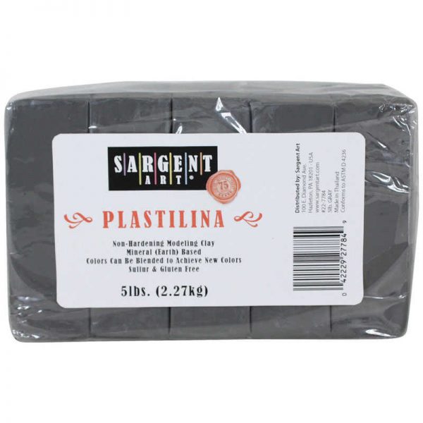 Sargent Art® Plastilina Non-Hardening Modeling Clay, 5 lbs., Gray