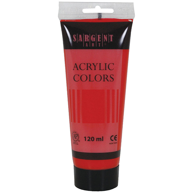 TeachersParadise Sargent Art® Acrylic Paint Tube, 120 ml, Cadmium Red