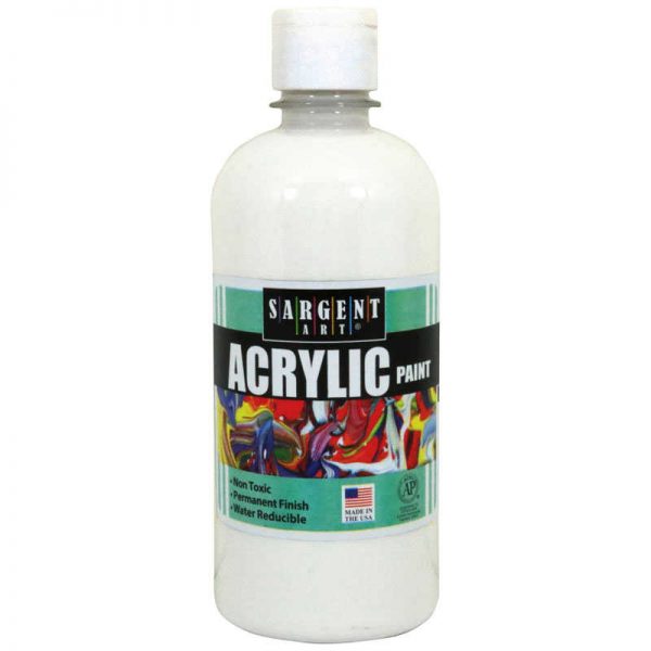 Sargent Art® Acrylic Paint, Squeeze Bottle, 16 oz., White