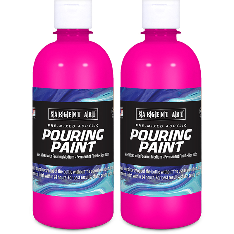 Sargent Art Acrylic Pouring Paint, 16 oz, Magenta, Pack of 2