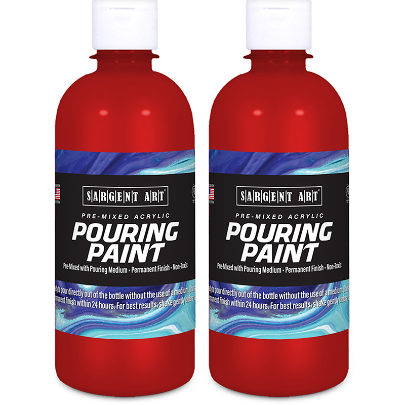 Sargent Art Acrylic Pouring Paint, 16 oz, Rubine Red, Pack of 2