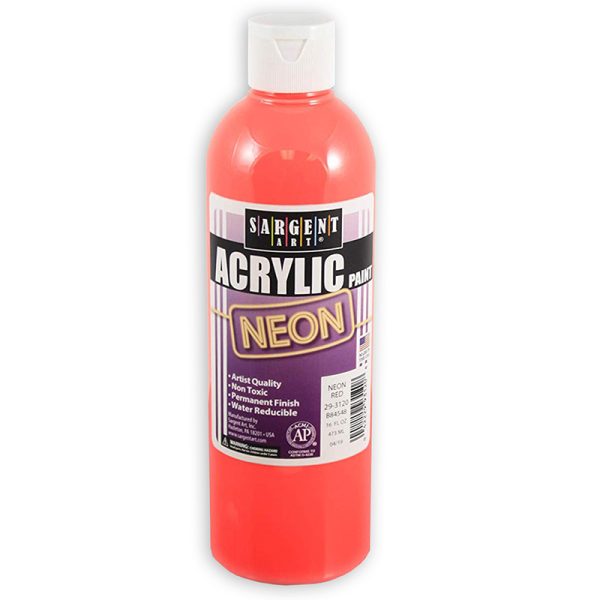 Sargent Art® Neon Acrylic Pint, 16 oz, Red