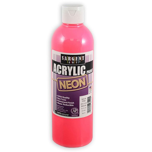 Sargent Art® Neon Acrylic Pint, 16 oz, Pink