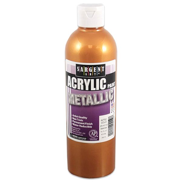 Sargent Art® Metallic Acrylic Paint, 16 oz, Aztec Gold