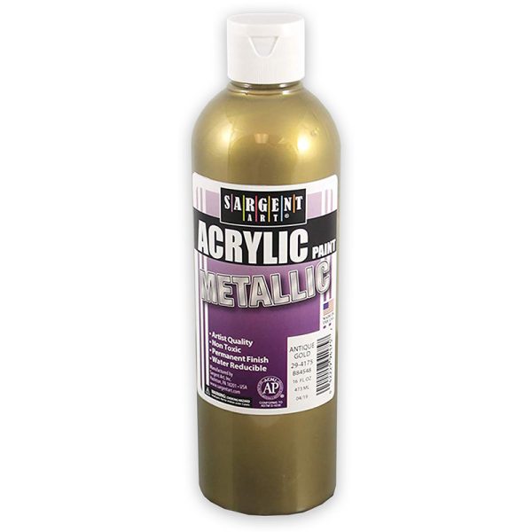 Sargent Art® Metallic Acrylic Paint, 16 oz, Antique Gold