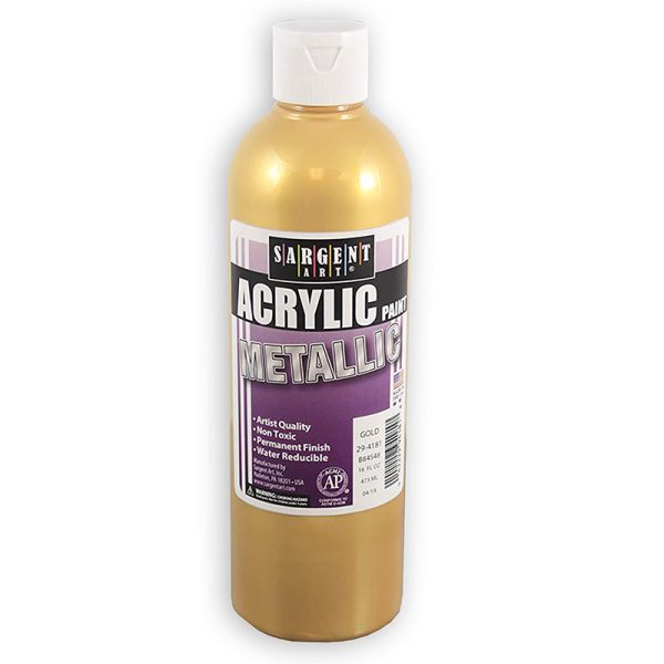 Sargent Art® Metallic Acrylic Paint, 16 oz, Gold