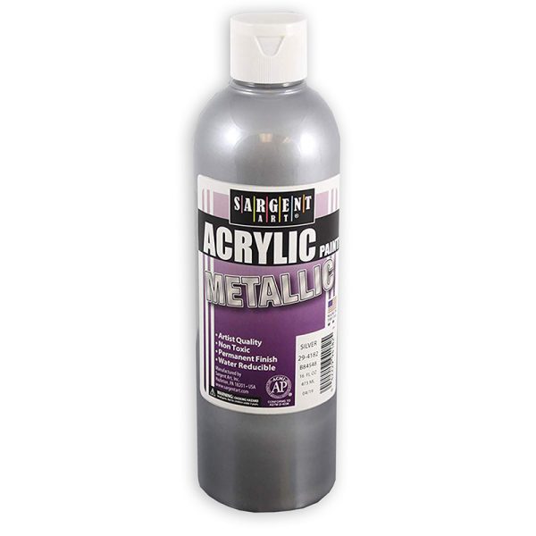 Sargent Art® Metallic Acrylic Paint, 16 oz, Silver