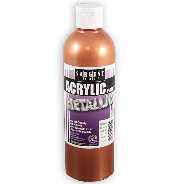 Sargent Art® Metallic Acrylic Paint, 16 oz, Bronze