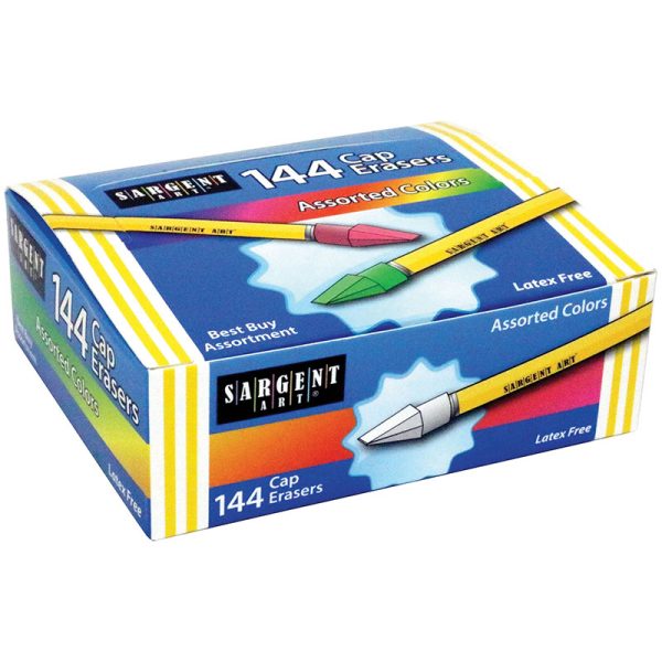 Sargent Art® Cap Erasers, Assorted Colors, 144 Count