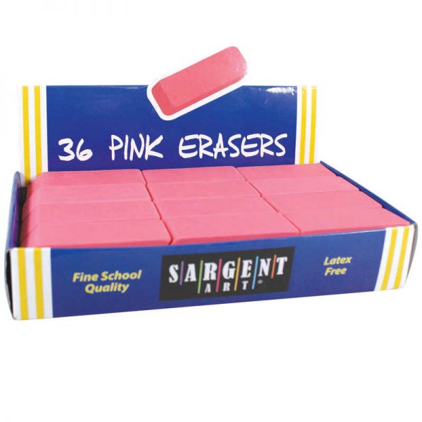 Sargent Art® Large Pink Erasers, 36 per pack