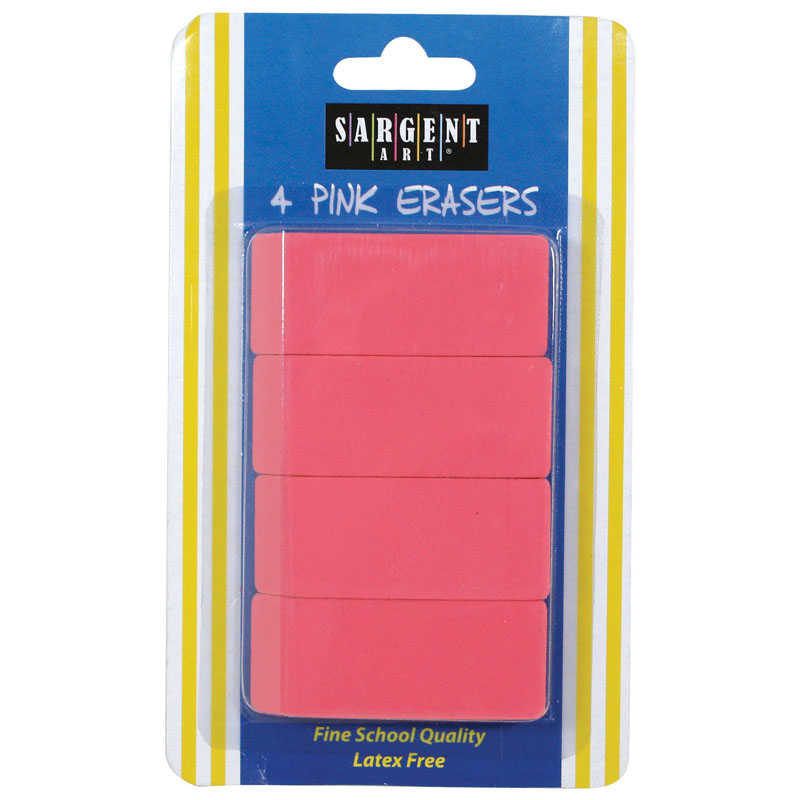 Sargent Art® Large Pink Erasers, 4 Per Pack, 24 Packs