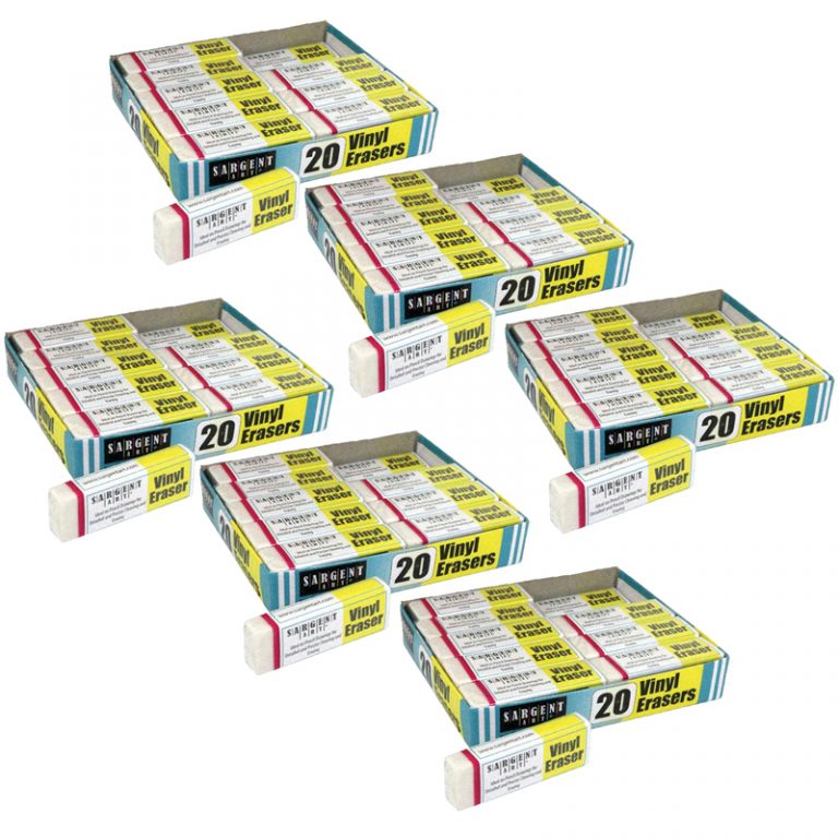 Sargent Art® Vinyl Erasers Class Pack, 20 Per Pack, 6 Packs