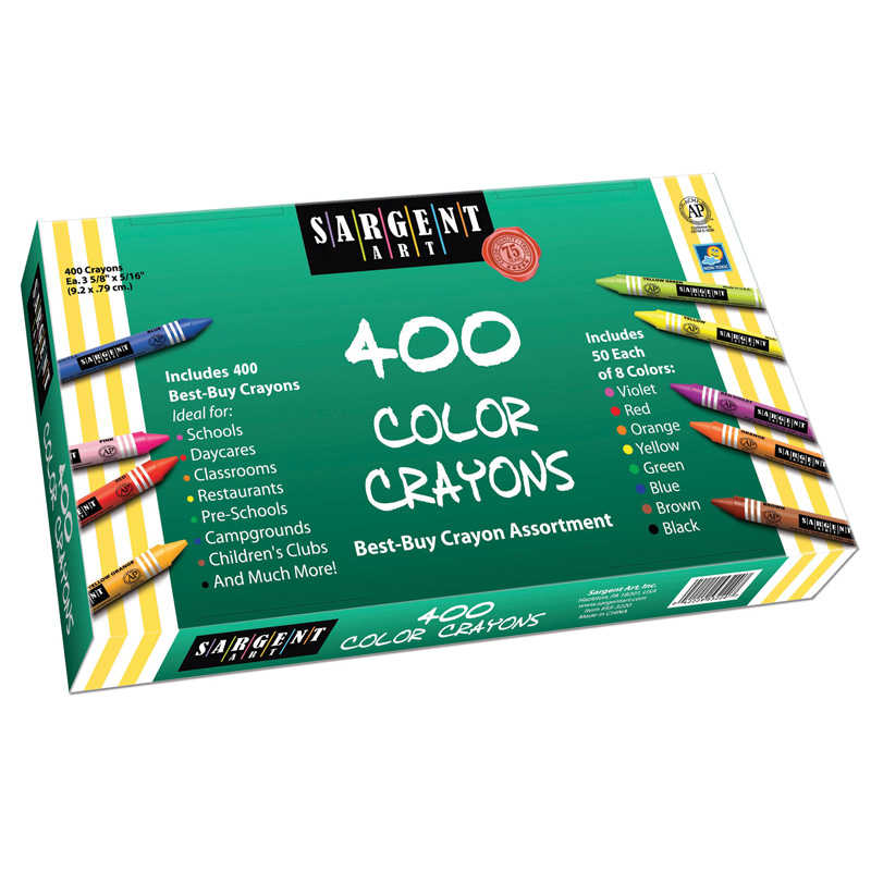 Sargent Art® Standard Size Crayon Best-Buy Assortment, 8 Colors, 400 Count