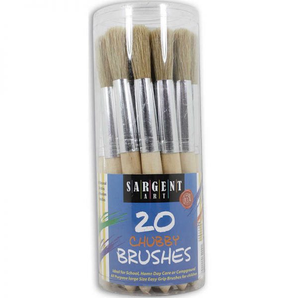Sargent Art® Jumbo Natural Hair Brushes, 20 Count Canister