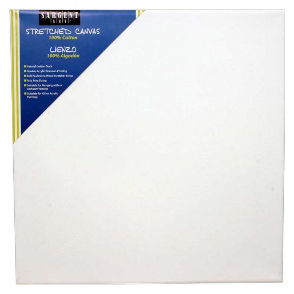 Sargent Art® 100% Cotton Stretched Canvas, Double Primed, 12" x 12"