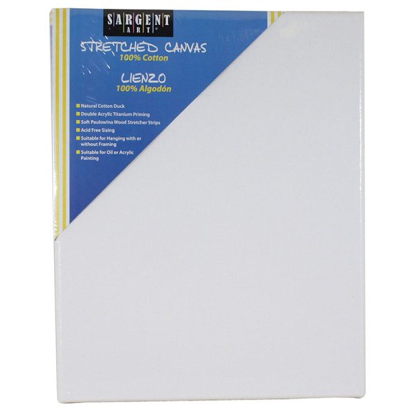 Sargent Art® Stretched Canvas, 100% Cotton, Double Primed, 11" x 14"