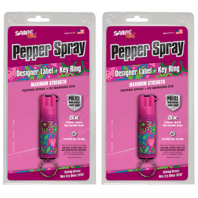 TeachersParadise SABRE Designer Pepper Spray, Pack of 2 SBCKRDL1002