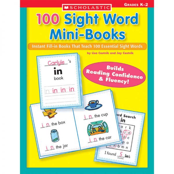 Scholastic 100 Sight Word Mini-Books Workbook, Grades K-2
