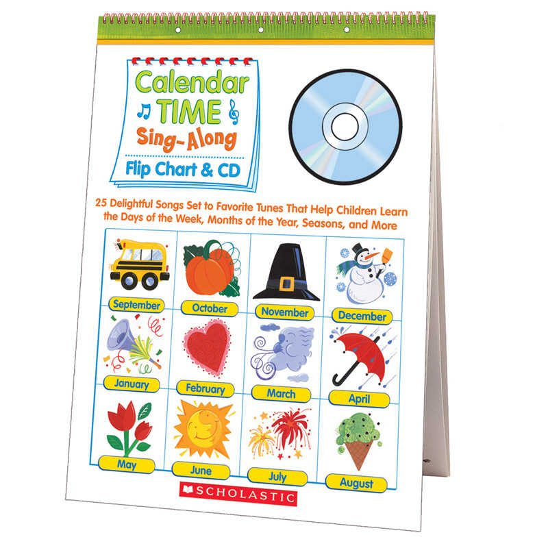 TeachersParadise Scholastic Calendar Time Sing Along Flip Chart and