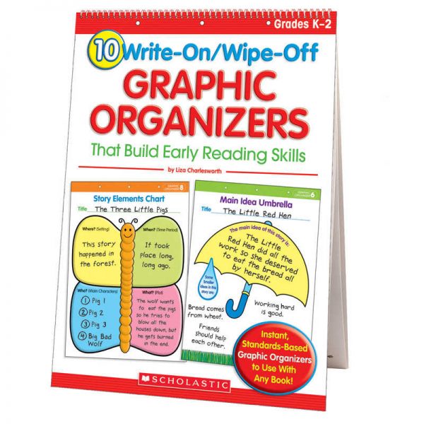 Scholastic 10 Write-On/Wipe-Off Graphic Organizers That Build Reading Skill Flip Chart