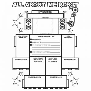 Scholastic Graphic Organizer Poster, All-About-Me Robot, Grades K-2