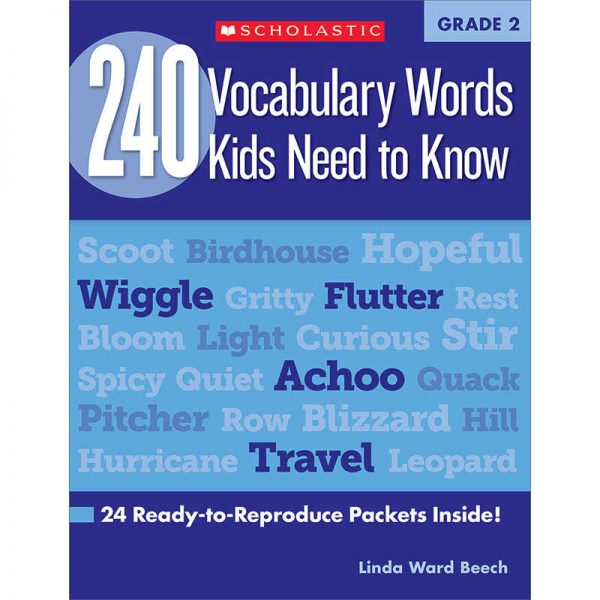 Scholastic 240 Vocabulary Words Kids Need to Know Book, Grade 2