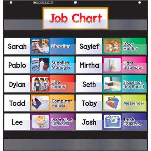 Scholastic Scholastic Class Job Pocket Chart with Cards, Black