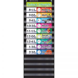 Scholastic Daily Schedule Pocket Chart with Cards, Black
