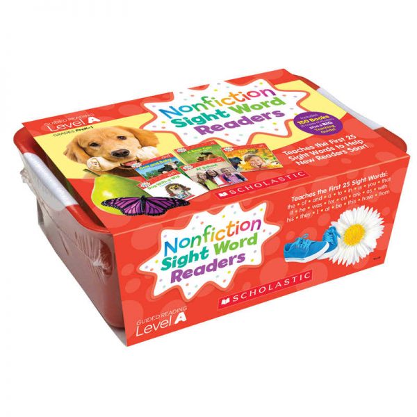 Scholastic Nonfiction Sight Word Readers Classroom Tub, Level A, 6 Copies of 25 Titles