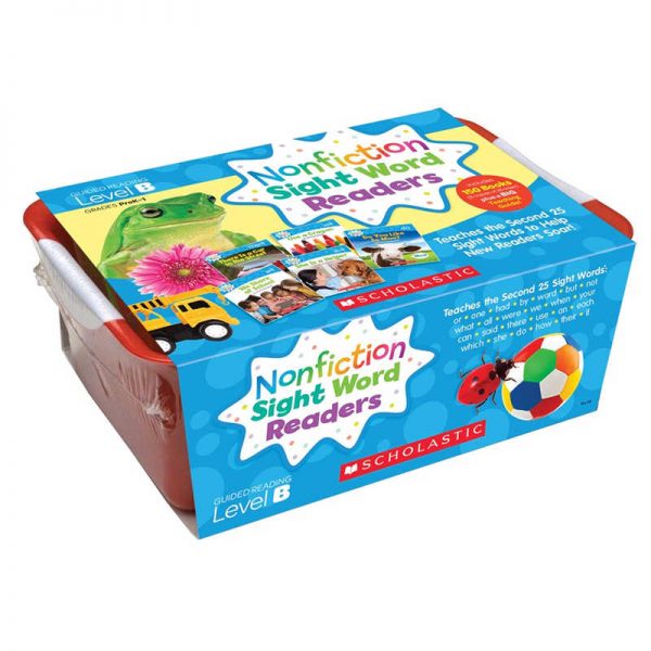 Scholastic Nonfiction Sight Word Readers Classroom Tub, Level B, 6 Copies of 25 Titles