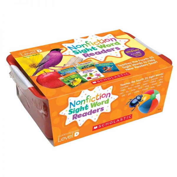 Scholastic Nonfiction Sight Word Readers Classroom Tub, Level D, 6 Copies of 25 Titles