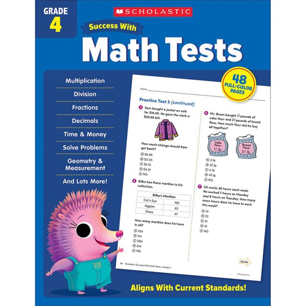 Scholastic Teacher Resources Success With Math Tests: Grade 4
